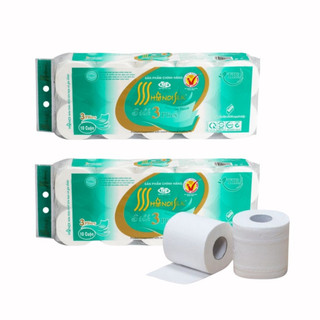 Giấy vệ sinh Hà Nội bịch 10 cuộn giấy không lõi mềm mịn siêu dai hàng chuẩn