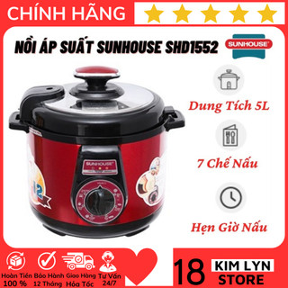 Nồi áp suất - Nồi áp xuất điện đa năng sunhouse, công suất 900W, nấu nhanh chống dính, dung tích 5L - Bảo hành 12 tháng