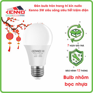Bóng LED bulb tròn trang trí 3W kín nước KENNO ánh sáng trắng, vàng