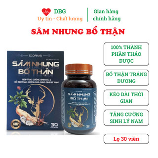 Tăng cường sinh lý nam Sâm nhung bổ thận, chống xuất tinh sớm kéo dài thời gian quan hệ bổ thận tráng dương lọ 30 viên