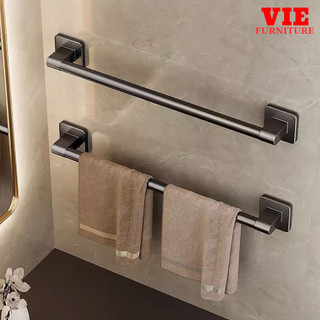 Thanh Treo Khăn Dán Tường ( Khặt Mặt, Khăn Tắm) Cao Cấp Bằng Nhôm Đầu Nhựa ABS Chống Gỉ Và Chống Trầy Xước