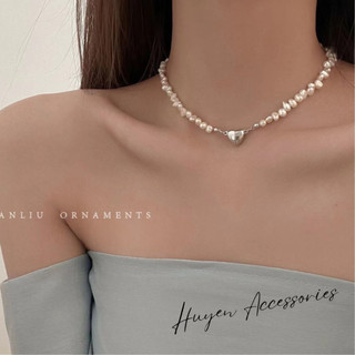 Dây chuyền ngọc giả trái tim sang trong - Huyền Accessories - HN79