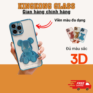  Ốp điện thoại trong suốt viền màu Bearbrick 3D bảo vệ camera KOLEAD P44 cho lph 13 12 11 Pro Promax