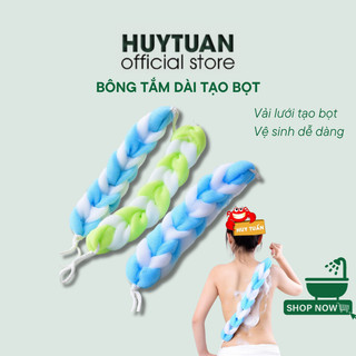 Bông tắm lưới dài có dây cầm tạo bọt chà kỳ cọ lưng massage làn da nhẹ nhàng - Bông tắm tạo bọt kỳ ghét