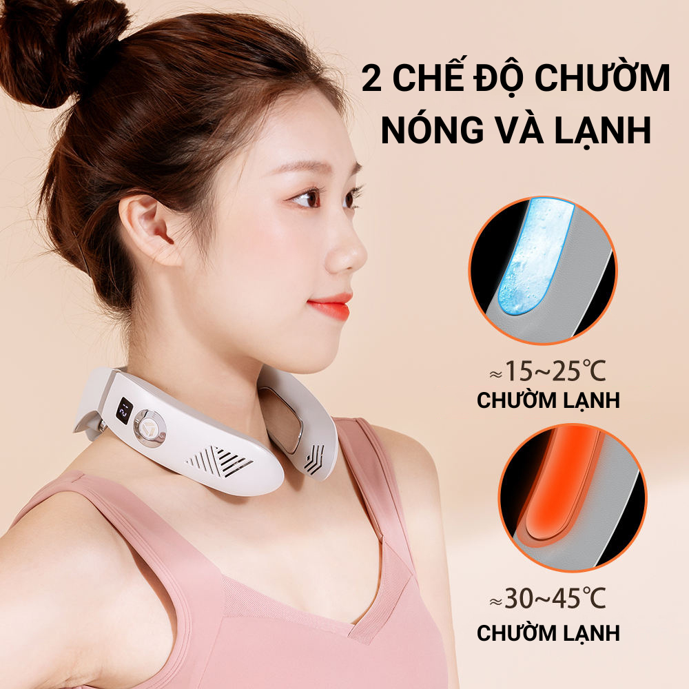 Máy massage cổ nóng lạnh CW01 với 8 đầu xung điện TENS