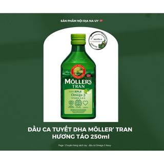 Dầu Cá Mollers Tran DHA Nội Địa Nauy [ Hương Táo 250ml ]