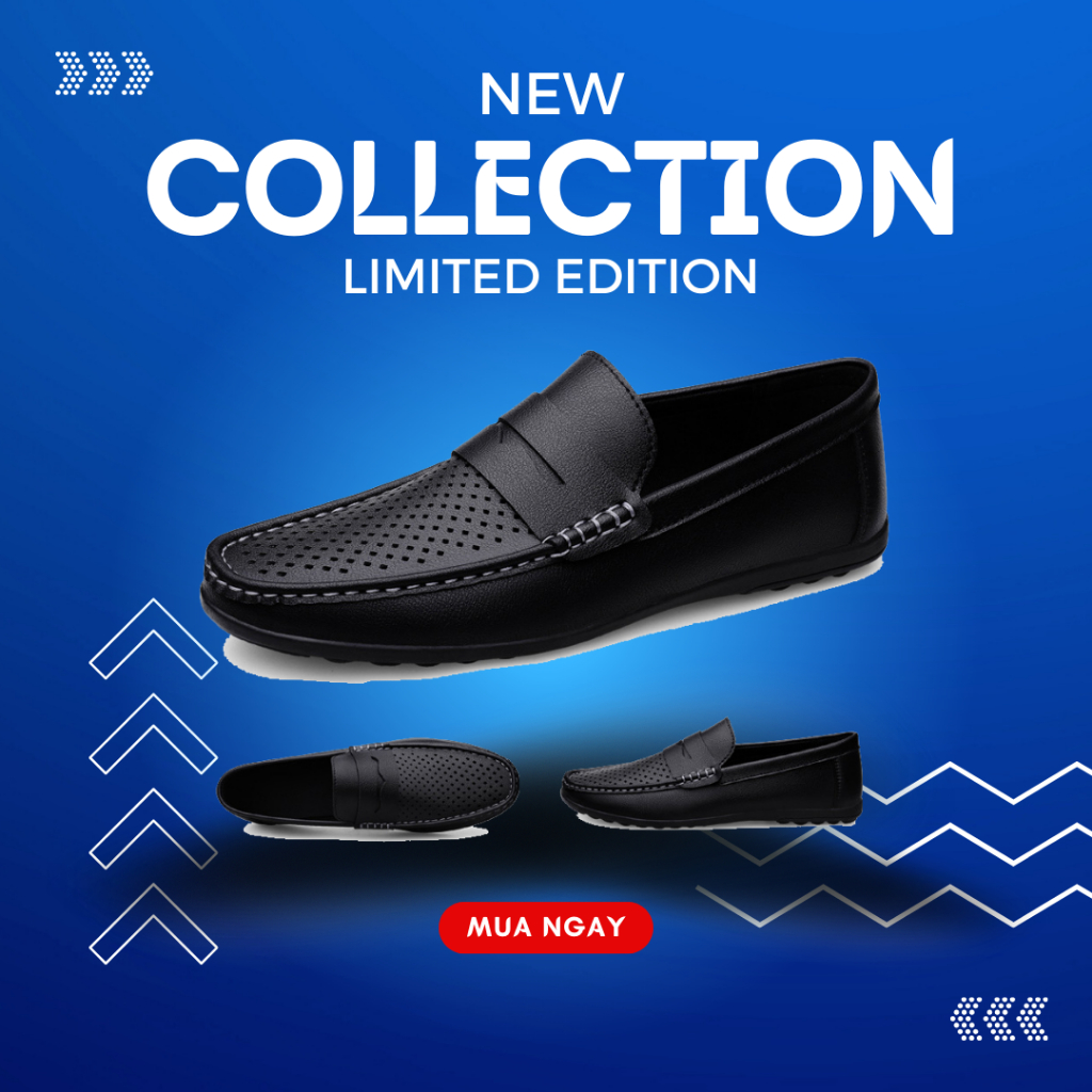 Giày lười da bò nam cao cấp, đế cao su khâu đế thủ công, thoáng khi êm chân GD29