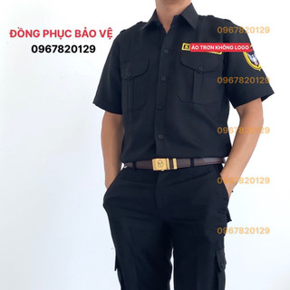 Áo đen bảo vệ vệ sĩ loại ít bị bay mầu (áo trơn không logo, phụ kiện)