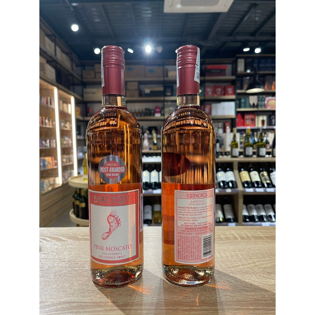 Vang Moscato Barefoot đỏ/hồng/trắng 750ml - Mỹ