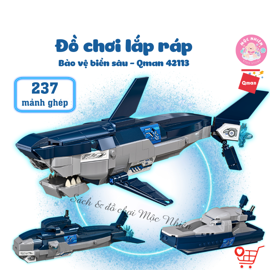 Đồ chơi lắp ráp xếp hình Qman 42113 - Bảo vệ biển sâu (237 mảnh ghép) - Dành cho bé từ 6 tuổi