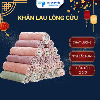 Khăn lau lông cừu đa năng THIÊN PHÚC TÂM mềm mại 2 mặt siêu thấm, khăn lau bếp, khăn lau kính, dọn vệ sinh nhà cửa