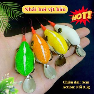 Nhái hơi vịt bầu basic size 5cm action nổi tĩnh 8,5g chuyên săn hàng cực nhạy, bản mới siêu hot