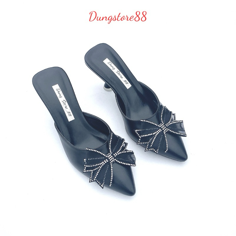 Giày sục cao gót DUNGSTORE88 cao 5 phân chất lụa