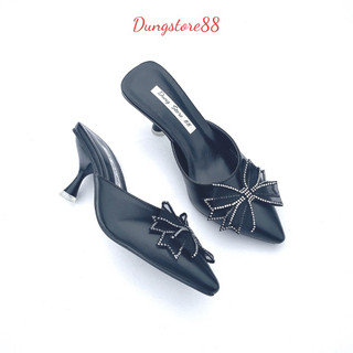 Giày sục cao gót DUNGSTORE88 cao 5 phân chất lụa