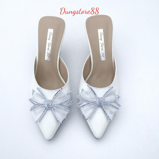Giày sục cao gót DUNGSTORE88 cao 5 phân chất lụa