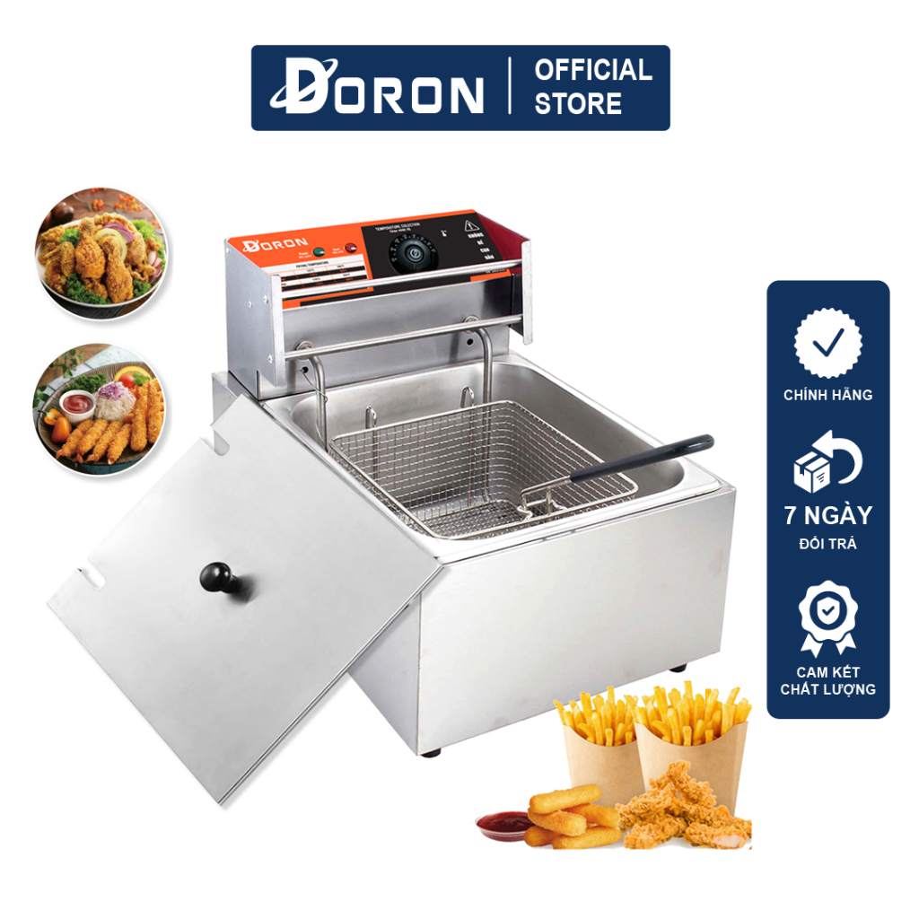 Bếp chiên nhúng DORON 2500W gia nhiệt kép, điều chỉnh 50 - 250 độ