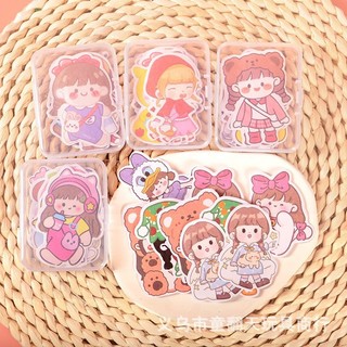 Hộp 16 miếng sticker giấy cắt sẵn hoạt hình cute dán sẵn