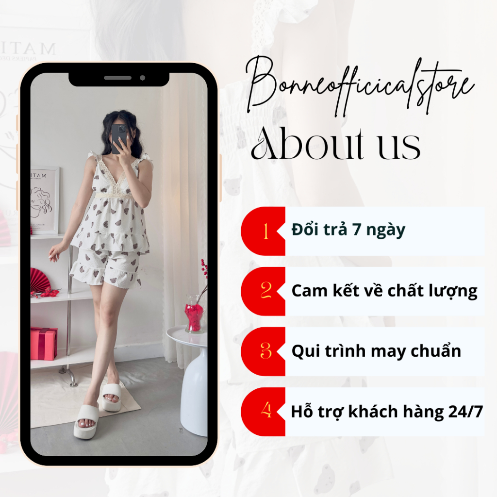 Đầm Ngủ Ngắn Sexy Nữ, Váy Dài Ngủ Không Tay Cánh Tiên Bèo Nhẹ Xinh Xắn, Xốp Cotton Hàn Quốc Dễ Thương Bonne DASEDR159