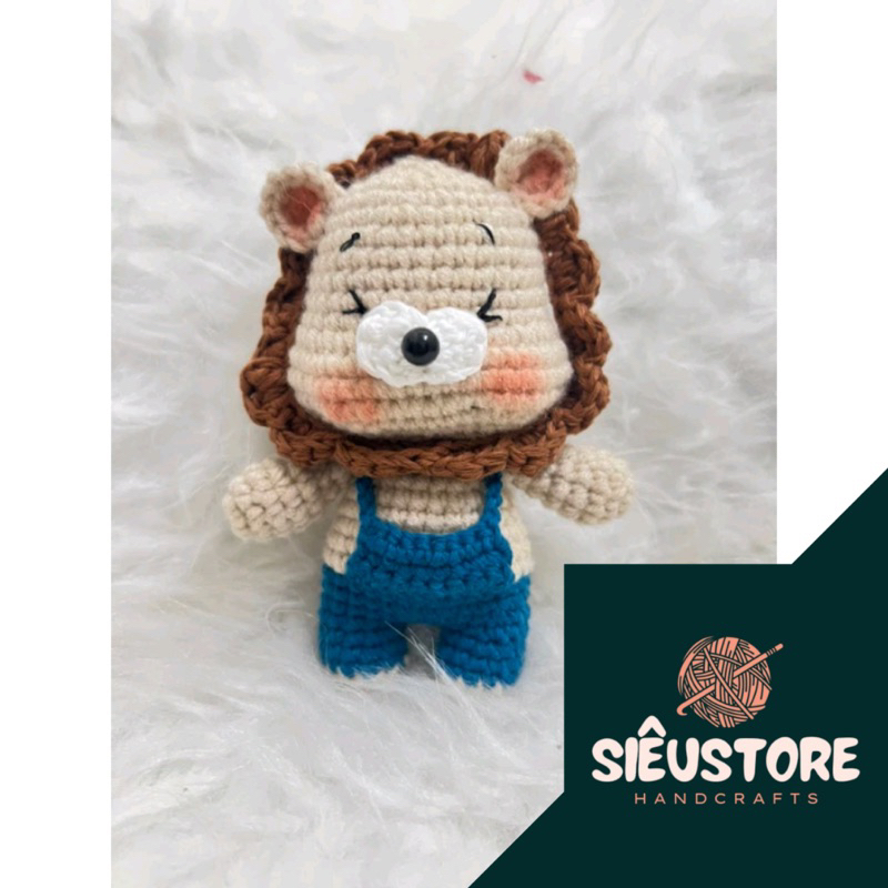 móc khoá len bé sư tử mặc yếm HandMade [hàng có sẵn ]