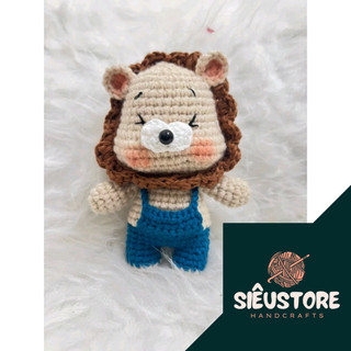 Móc khoá len bé sư tử mặc yếm HandMade