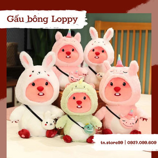 Gấu bông, thú nhồi bông Loppy cosplay thỏ, unicorn, khủng long