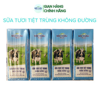 Lốc 4 hộp sữa tươi tiệt trùng không đường Mộc Châu Milk 180ml (4x180ml)