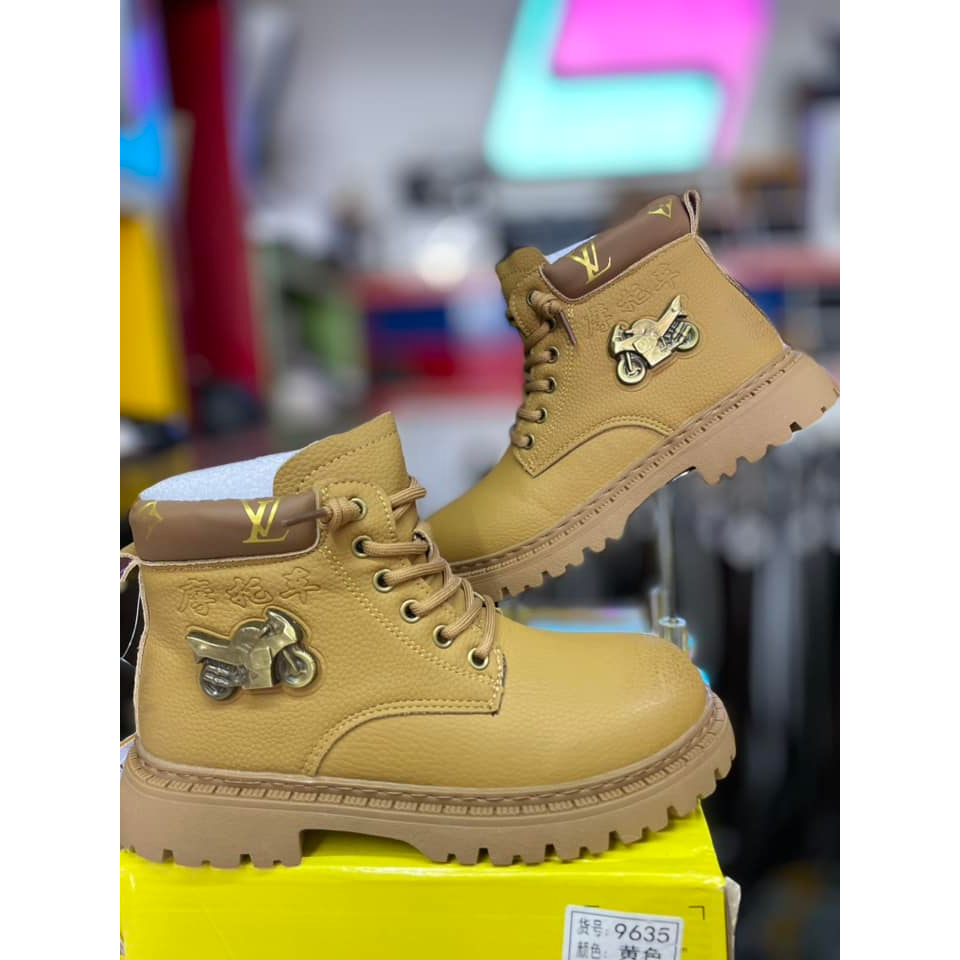 BOOTS BÉ TRAI CỔ LỬNG DÂY KÉO PHỒI KHÓA XE MOTO MẠ ĐỒNG 9635