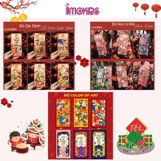 Sấp 6 bao lì xì chủ đề tết lì xì đậm chất Việt  chất giấy cán mờ, đẹp, dày dặn