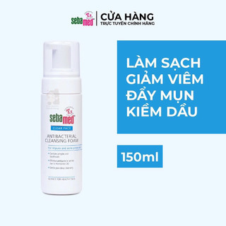 Sữa rửa mặt tạo bọt kháng khuẩn giảm mụn Sebamed Antibacterial Cleansing Foam pH5.5 50/150ml