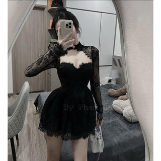 Đầm ren tiểu thư sẵn mút ngực xinh sang lắm