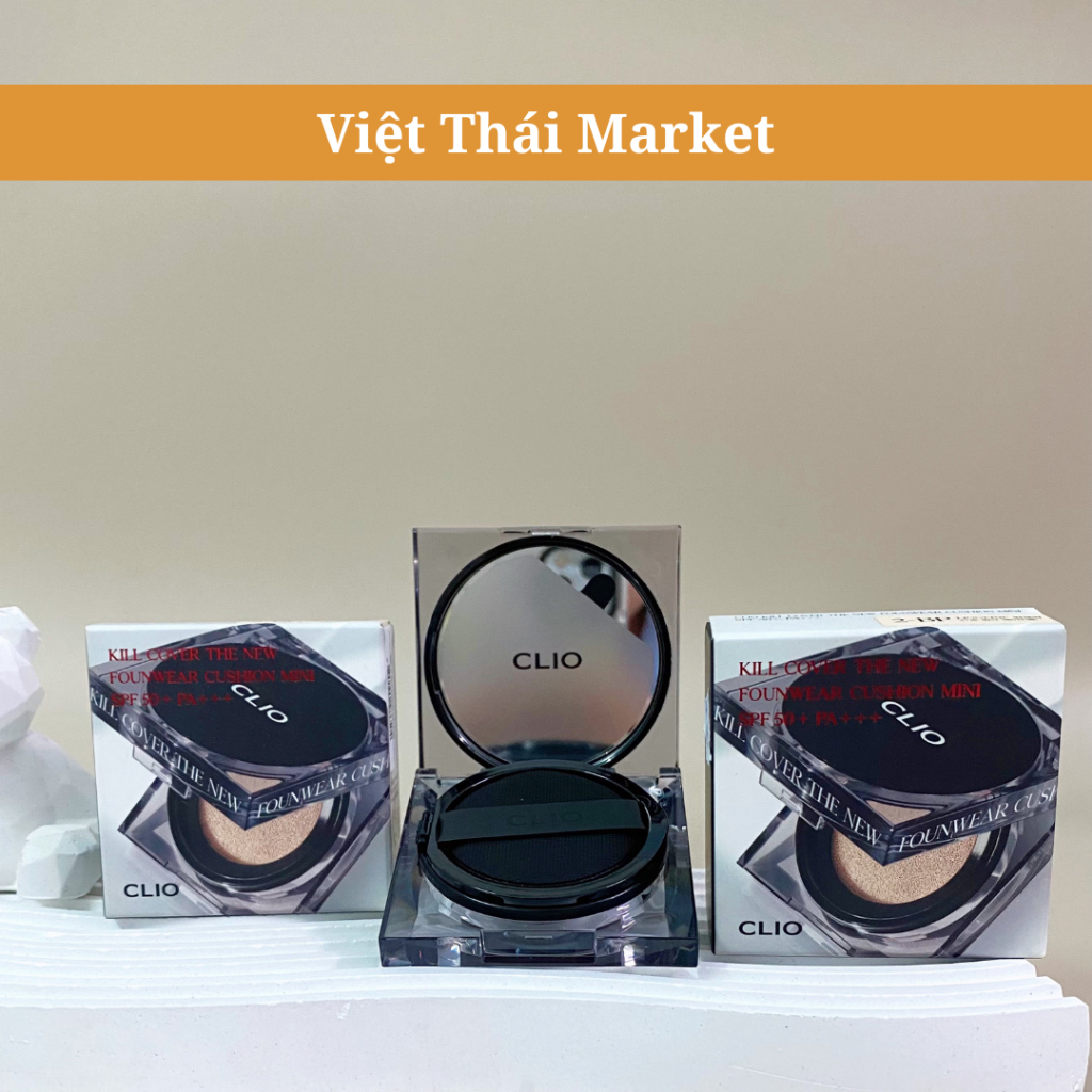 [Hàn Quốc] Phấn Nước Cushion Clio New Founwear Đen Che Khuyết Điểm Kiềm Dầu Nền Lâu Trôi Cho Da Dầu 