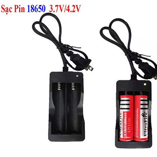 Bộ Sạc Pin 18650 3,7V ( Sạc 2 pin cùng lúc - Có mạch bảo vệ pin )