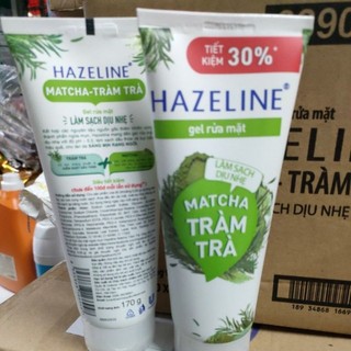 Sữa rửa mặt Hazeline Matcha - Tràm Trà dạng gel khối lượng tịnh 170g .