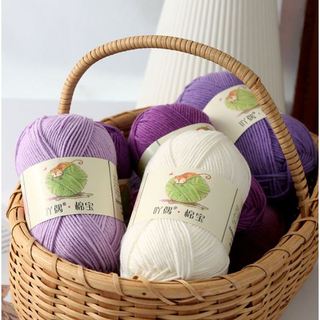  Len Mianbao full bảng màu không xù dupe baby yarn milk cotton 40gr 