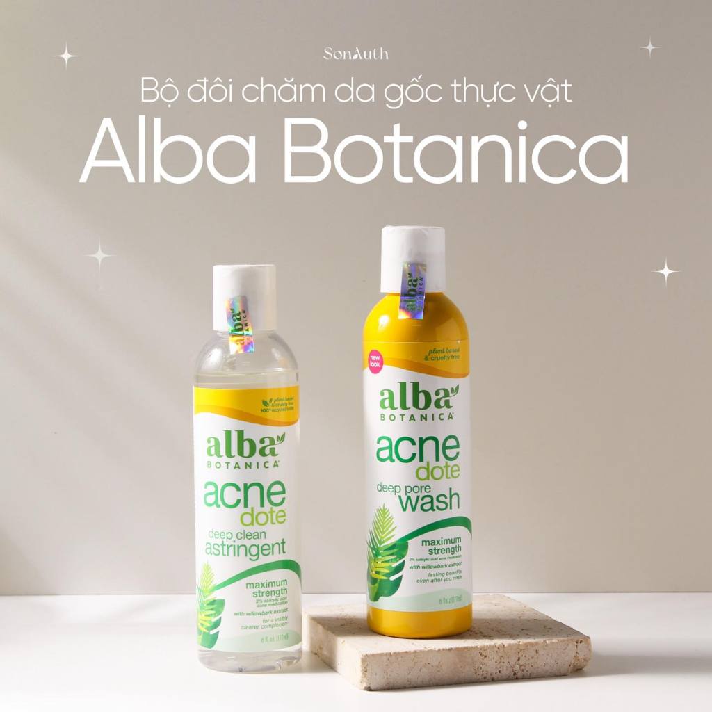 Bộ sản phẩm làm sạch da Alba Botanica Acnedote 177ml