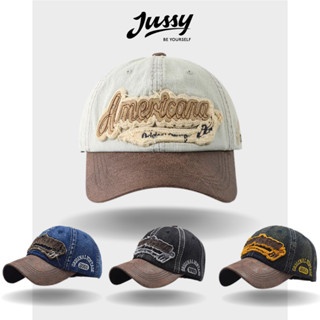 Mũ Lưỡi Trai Y2K Phối Két Da AMERICANA Jussy Official Nón Kết Nam Nữ Chất Vải Jean Denim Form Mềm Street Style