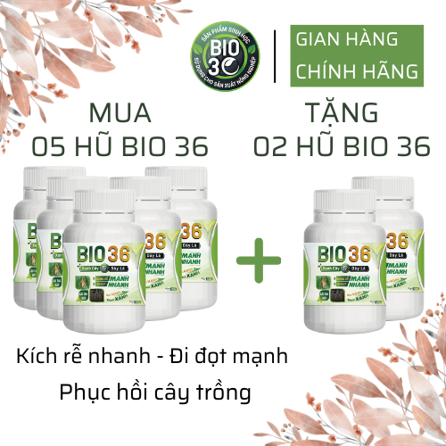 [Shopee Mall Bio36] Combo 5 Hũ Tặng 02 Hũ Bio 36 Siêu Kích Rễ Đi Đọt