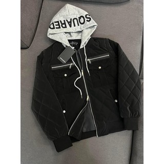 Áo khoác phao trần bông dsq 3 lớp dày dặn mũ 2 lớp cực ấm unisex dành cho nam và nữ