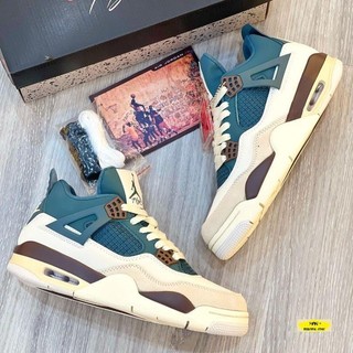 Giày Thể Thao Air Jordan 4 Snorlax Custom Xanh Dương Kem Cổ Thấp