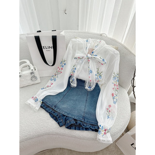 Set áo croptop chân váy hoa