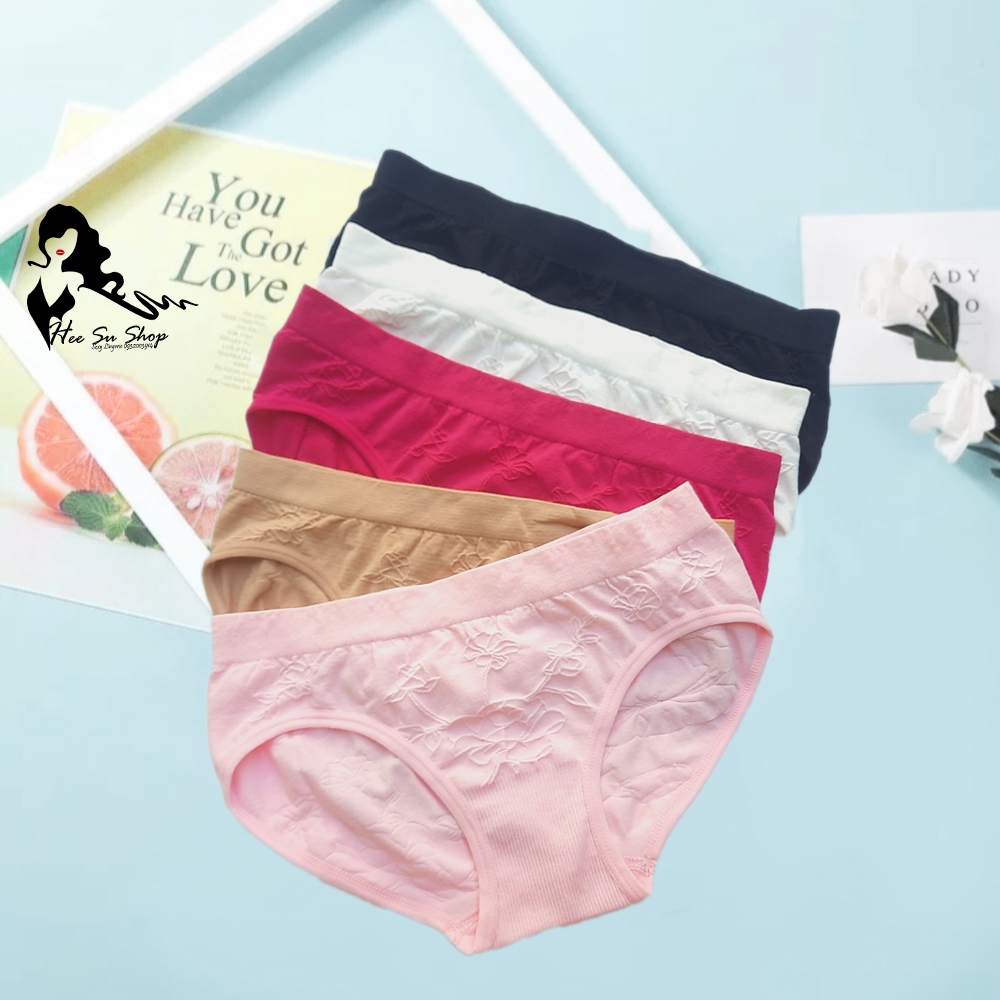 Set 5 quần lót dệt kim thể thao 9053  free size dưới 55kg