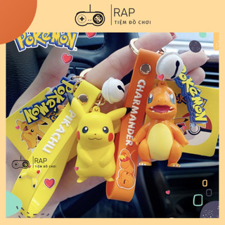 Móc khóa móc túi pokemon 3D chính hãng pikachu psyduck chamander dùng làm quà tặng, phụ kiện dễ thương