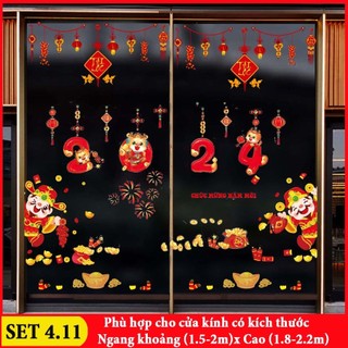 Decal tết 2025 dán kính tết decal trang trí tết