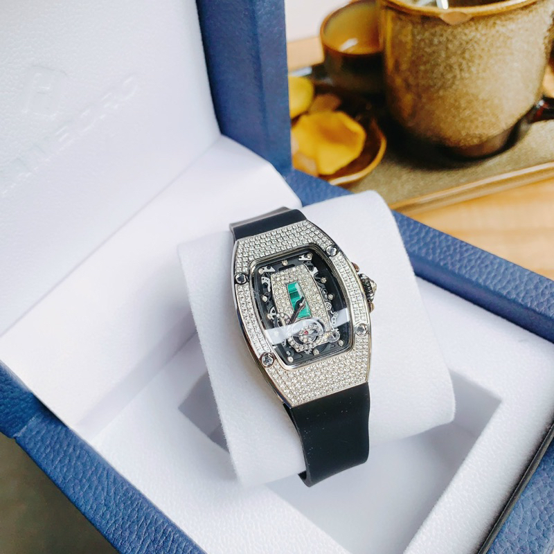 Đồng Hồ nữ Hanboro By Huboler đính đá chính hãng dây cao su