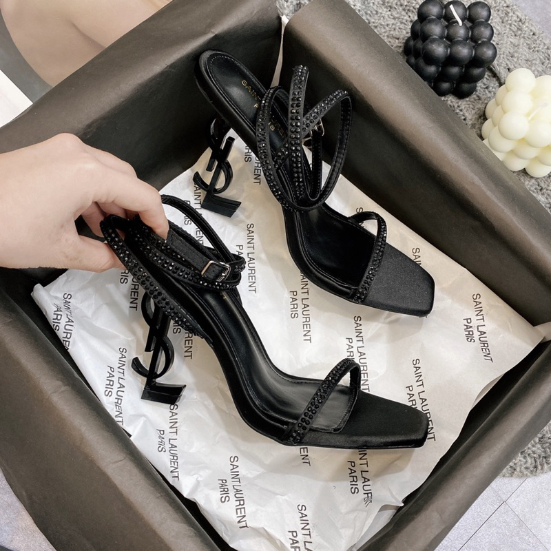Sandal cao gót quay quấn fullbox bill
