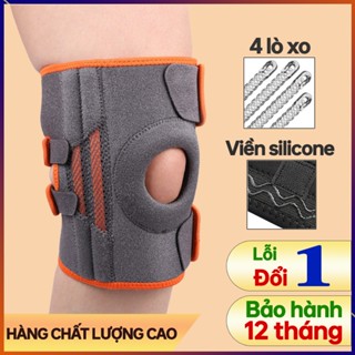 Bó Gối Thể Thao Bảo Vệ Đầu Gối Cao Cấp 4 Lò Xo Đàn Hồi Có Đệm Silicone, Băng Gối Chạy Bộ Tập Gym [BG02]