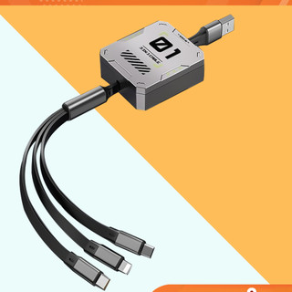 Dây sạc 3 đầu, Dây cáp sạc nhanh 3 đầu RÚT GỌN 100w Ba Trong Một Cho IOS Android Type C