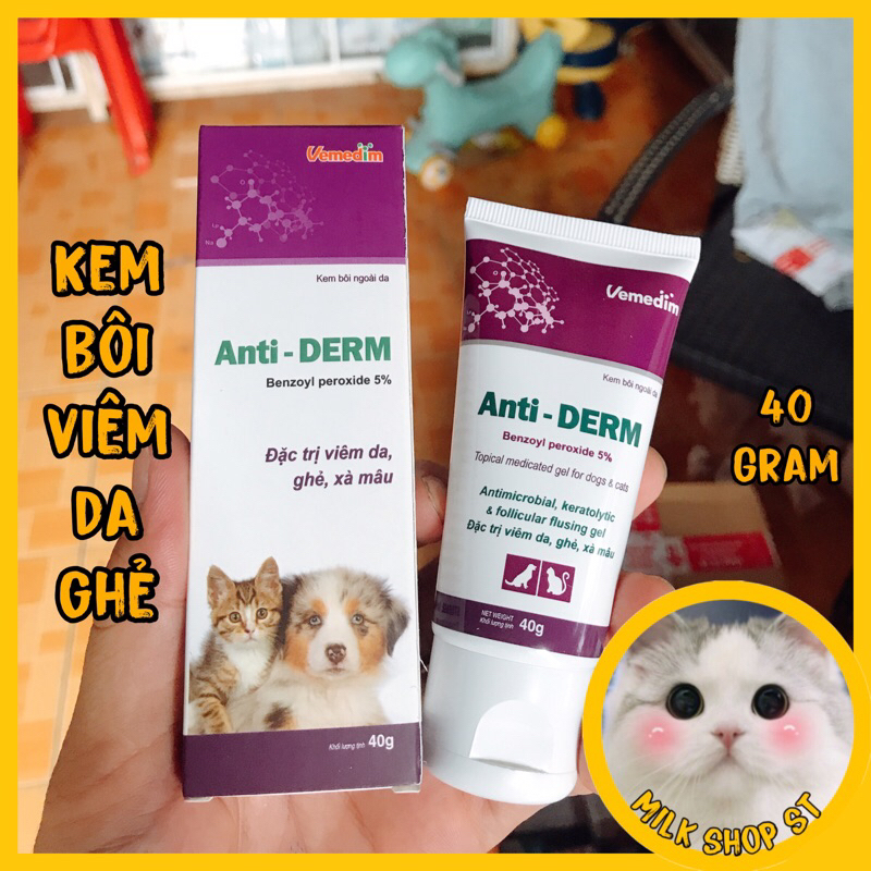 Anti Derm kem bôi viêm da,ghẻ,xà mâu typ 40gram