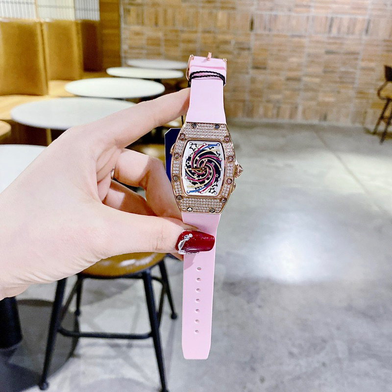 Đồng Hồ nữ Hanboro By Huboler đính đá chính hãng dây cao su