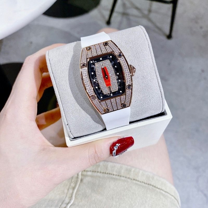 Đồng Hồ nữ Hanboro By Huboler đính đá chính hãng dây cao su